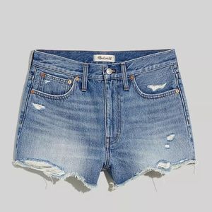 Relaxed Denim Shorts in Renfield Wash: Destructed Edition
